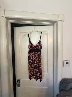 Max Rave Babydoll Dress Multicolored Abstract Y2K